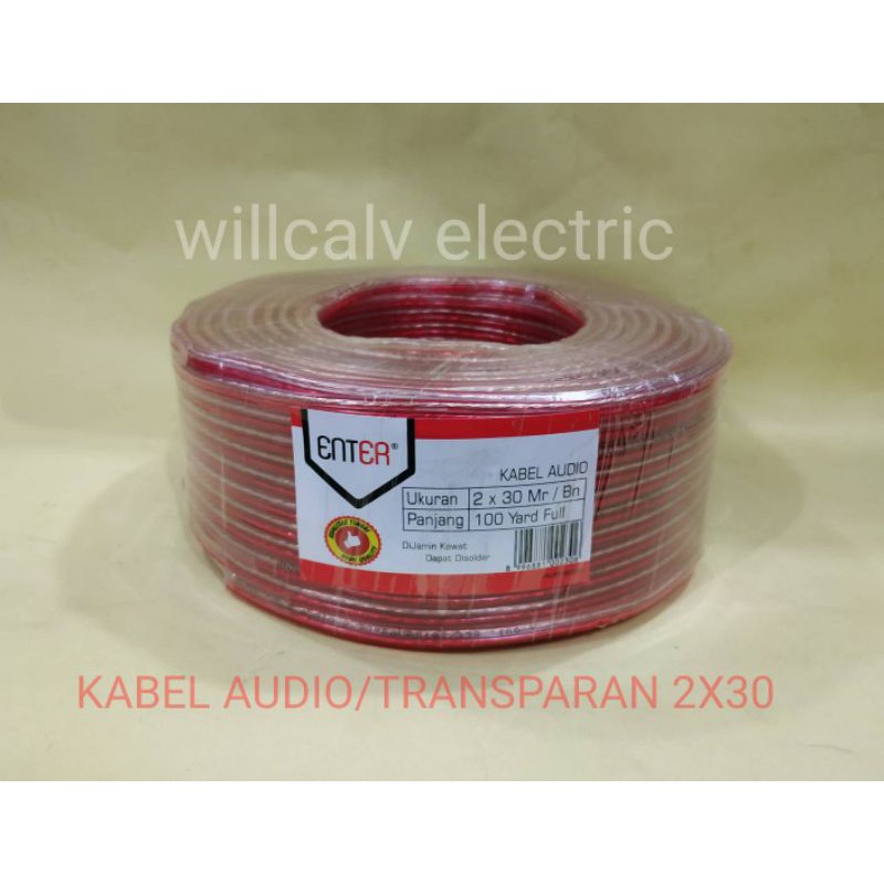 KABEL TRANSPARAN 2X30 - KABEL AUDIO 2X30 FULL 100 METER