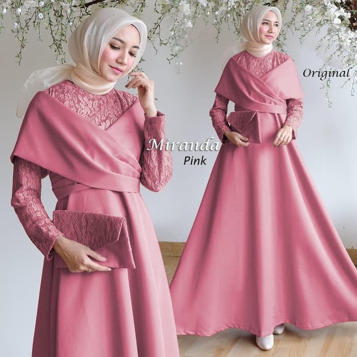 Baju Variasi Brokat / Maxi Dress Lengan Panjang Brukat ...