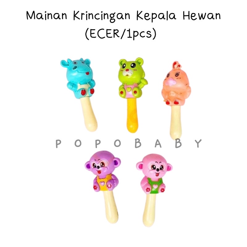 Mainan Kerincing Bayi (Tongkat Kepala Hewan / 1pcs/ FREE BUBBLEWRAP)