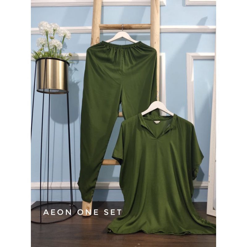 AEON ONE SET POLOS RAYON LENGAN PENDEK BUSUI ALL SIZE-4