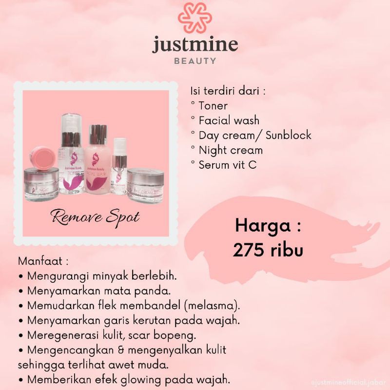 

Justmine Skincare Cream Pemutih Flek Hitam
