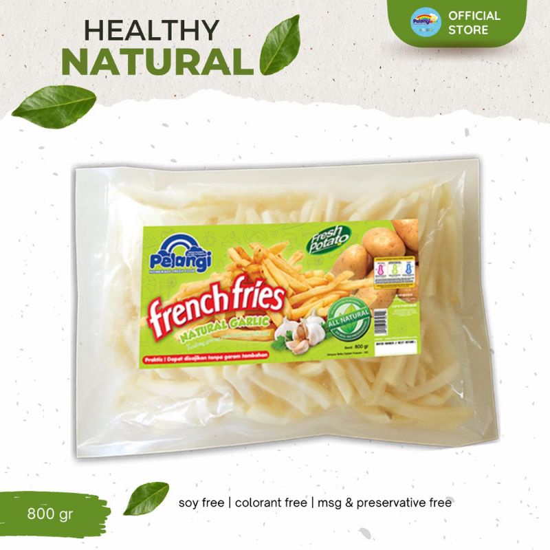 

Pelangi Anak Kentang French Fries Shoestring Natural Rasa Garlic Tanpa MSG Tanpa Pengawet Tanpa Tepung Halal Gurih Enak