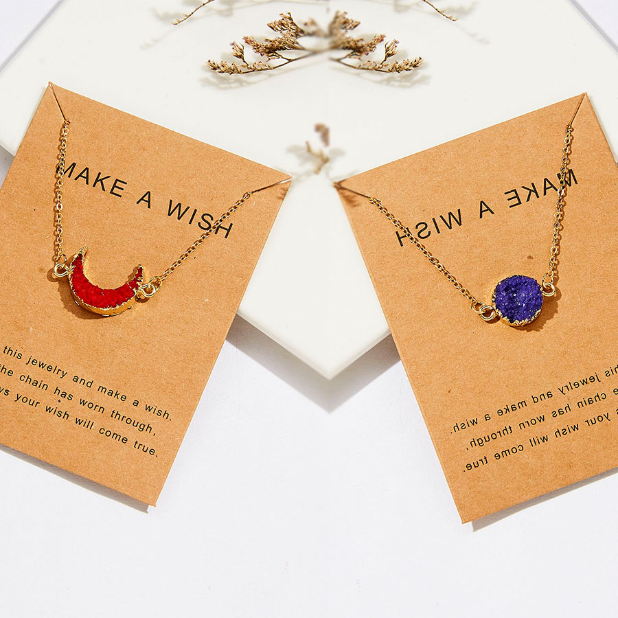 Kalung Choker Klavikula Hias Liontin Batu Alam Bentuk Tetesan Air Bulan Untuk Hadiah