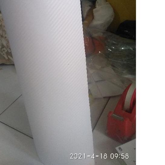 ☀ stiker Skotlet motif karbon 3d warna putih transparan kasar ( bila digesek,,ada keluar suara),,, l