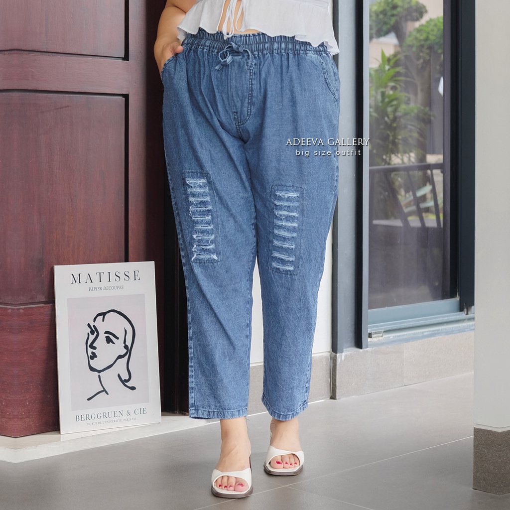 ADEEVA Redea Pants Jumbo Celana Jeans Wanita Jumbo