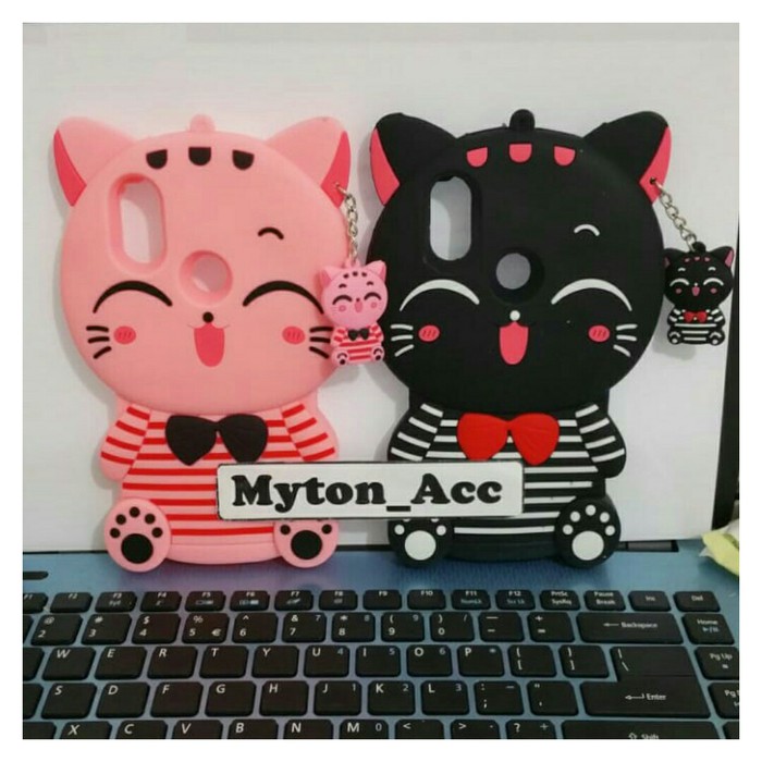 barokah custom case xiaomi redmi note 5 pro cat kucing karakter silikon boneka