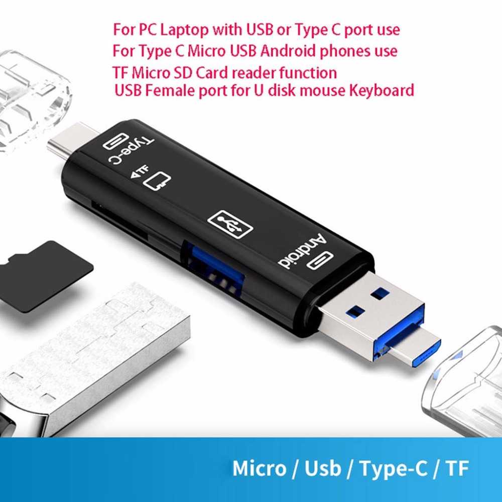 (100% BARANG ORI) Natrberg Portable OTG Card Reader USB Type C Micro USB - D-188