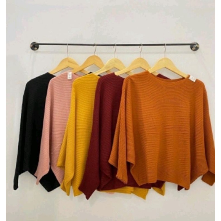 Batwing rajut baju atasan wanita model kelelawar