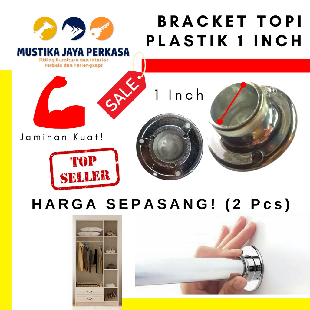 Bracket Breket Braket Pipa Lemari Bracket Topi Plastik 1 Inch