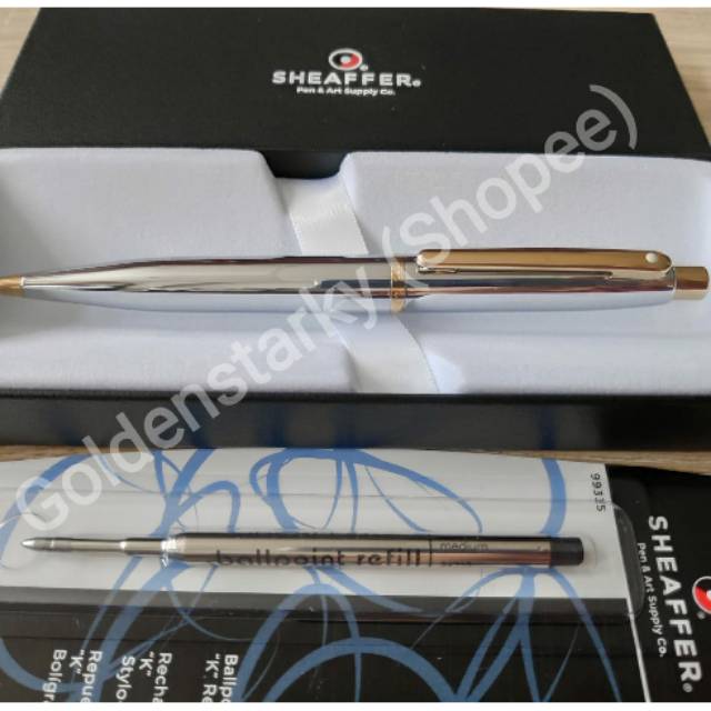 

Paket 1 Klik: 1pcs Sheaffer VFM Chrome GT Ballpoint + 1pcs Refill Ballpoint