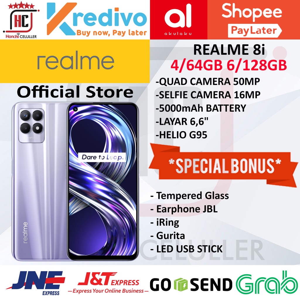 REALME 8I 6/128GB 6 128GB 4 64GB GARANSI RESMI REALME INDONESIA