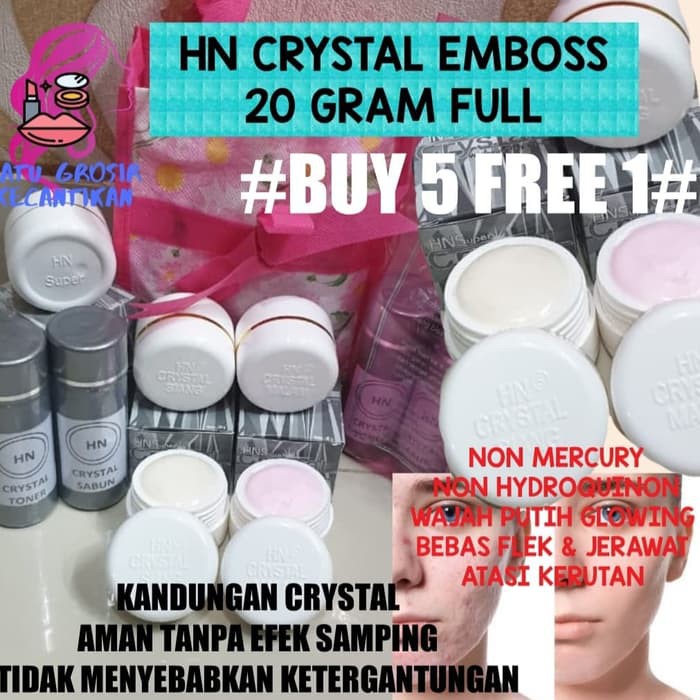 CREAM HN CRYSTAL EMBOSS 25gr ASLI/HN KRISTAL 25gr EMBOSS ATAS & BAWAH