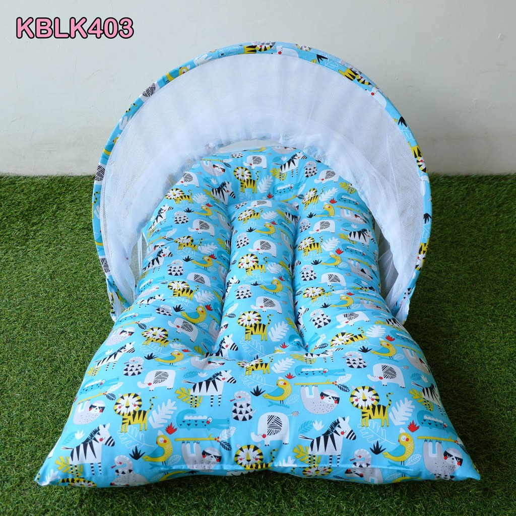 elha baby Kasur Kelambu lipat lepas Bayi Set Bantal Guling PREMIUM free tas motif karakter