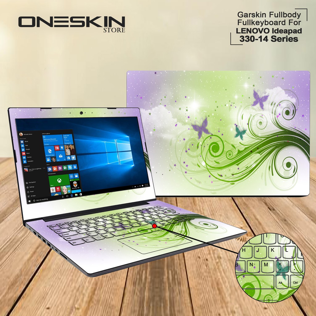 Garskin Laptop Cover Lenovo Ideapad 330-14IKB-81G200-1RID 1TID 33MJ Fullbody Fullkeyboard