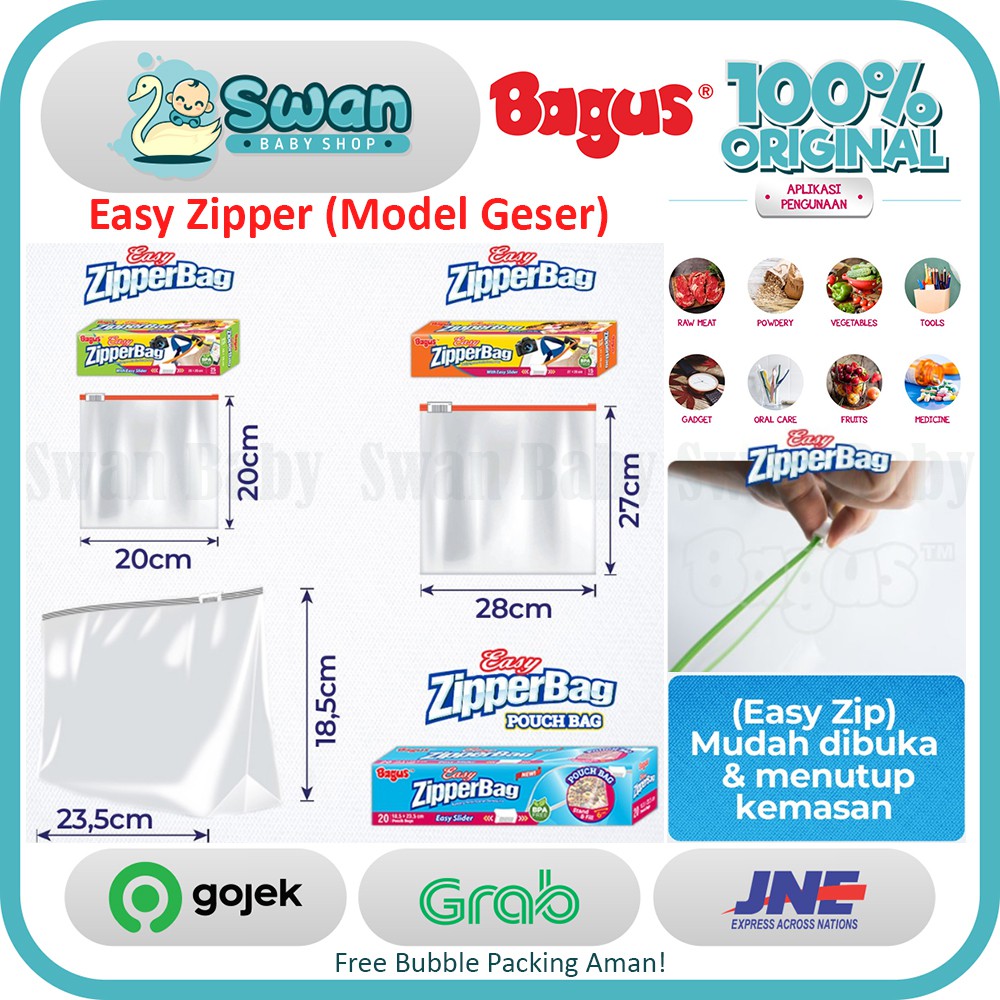 Bagus Zipper Bag / Zipperbag / Plastik Makanan / Plastik Higienis / Easy Zipper