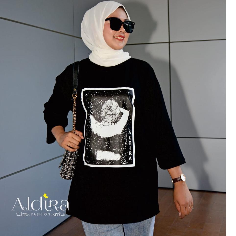 Serbuuuu.. Aldira Kaos Oversize Terbaru 2022 / Baju Lebaran 2022 Wanita / Kaos Lengan Panjang / Kaos