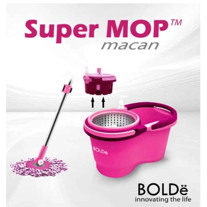 Alat Pel Lantai Super Mop Bolde Macan Saringan Pengering Bisa Dilepas