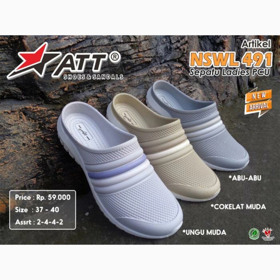 Grosir Sepatu Karet ATT NSWL 491 Warna size 37 sd 40 Isi 6 Pasang Sesuai Kemasan Pabrik