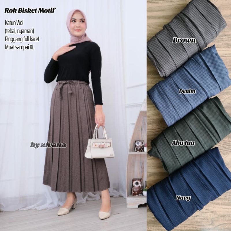 Rok WOOL Bisket/Plisket MOTIF PREMIUM //JF574