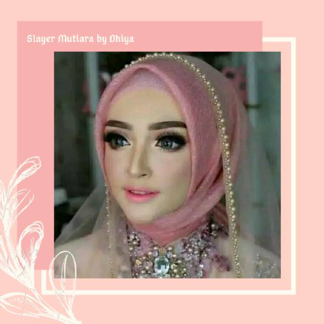 Slayer Pengantin / Veil Wedding / Slayer Wedding / Kerudung Pengantin Bahan Tile Mix Payet Mutiara