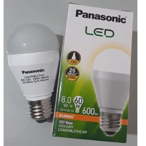 Lampu LED 8Watt Kuning (LDAHV8L27H2AP) "PANASONIC" SPESIFIKASI