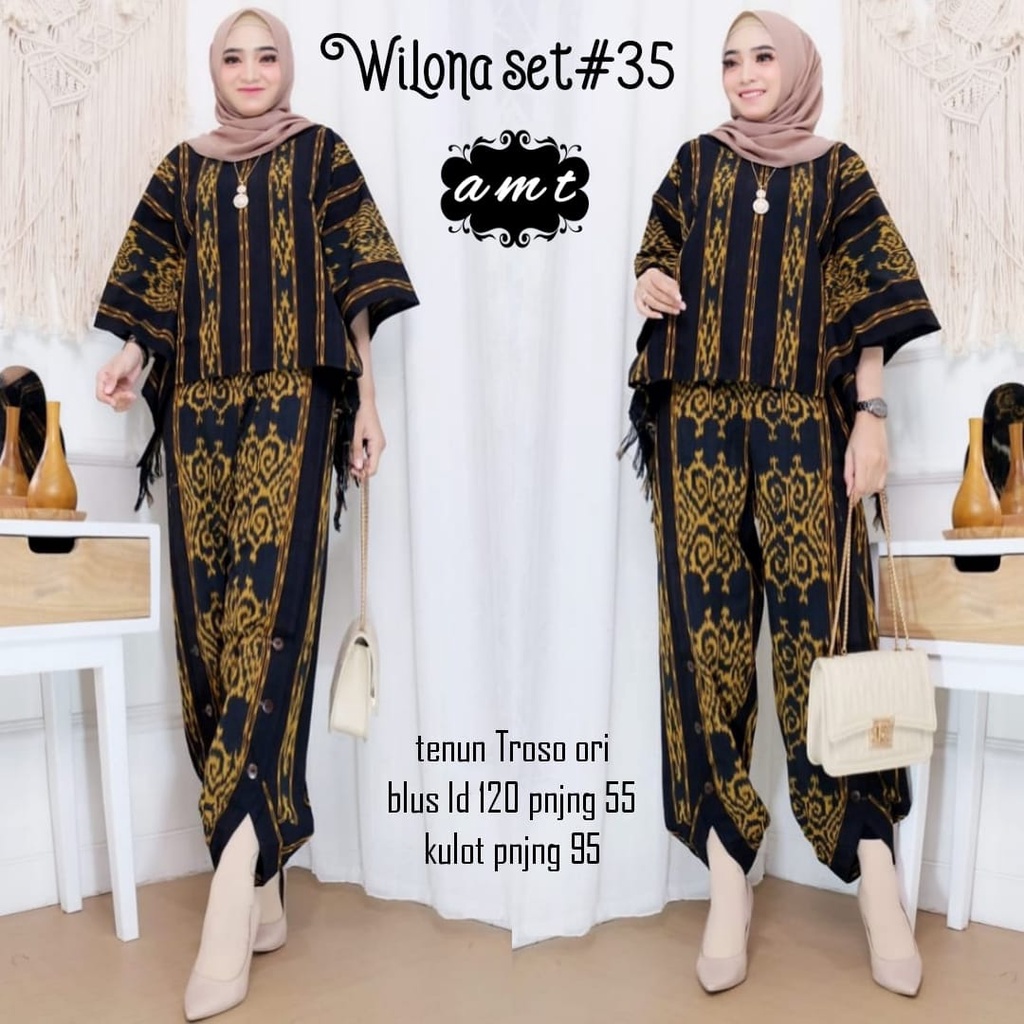 Atasan Bawahan Batik Set Tenun by Butik Batik Solo Bahan Tenun kode WILONA SET TENUN SERIES