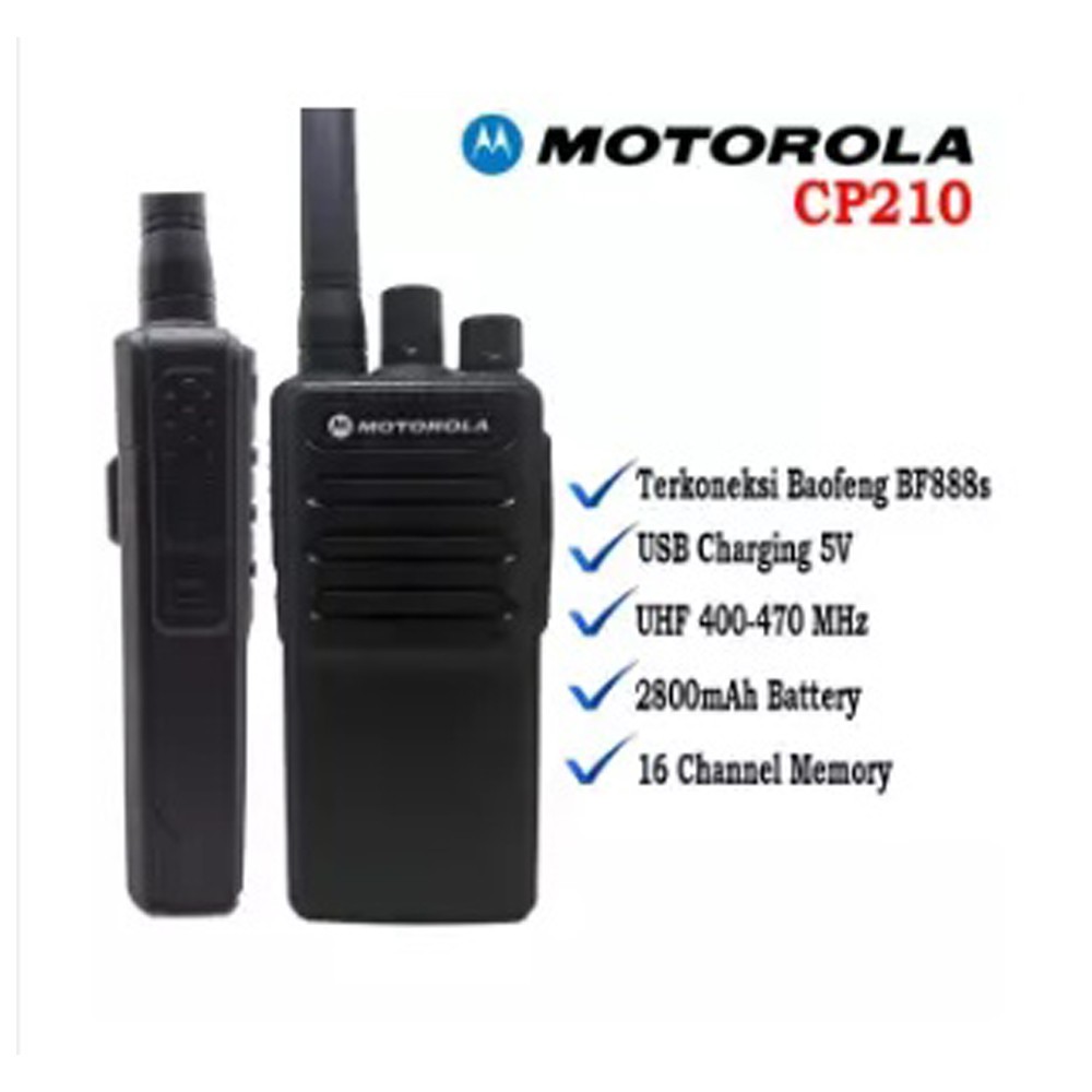 Handy Talky Motorola CP210 handy talky walkie talkie perangkat outdoor UHF 400-470MHz 2800mAh + Earset [Earphone] 1pcs dapat terkoneksi 888s