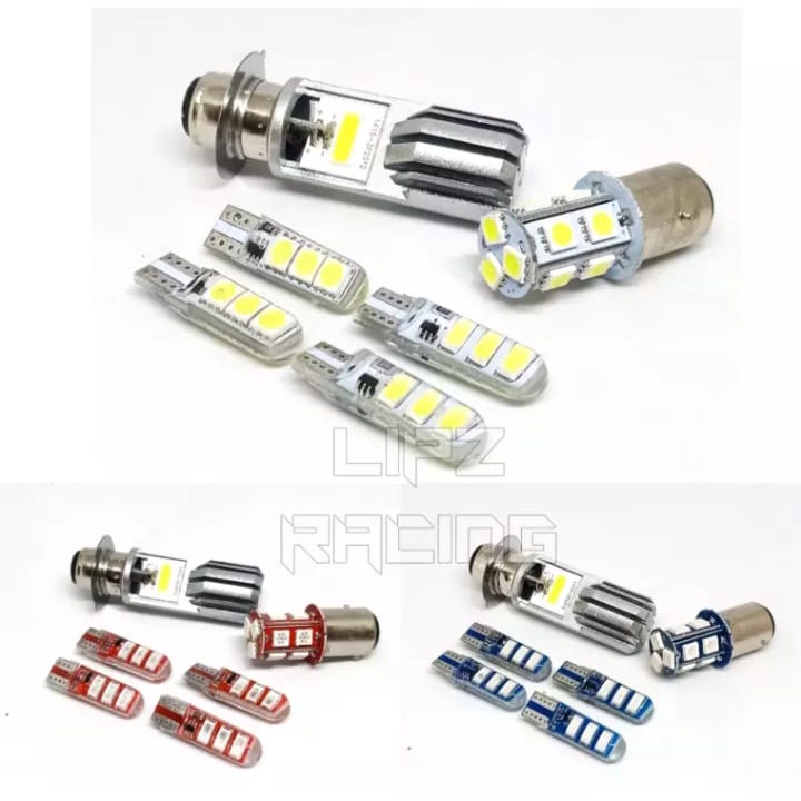 LAMPU LED/BOHLAM LED PAKET_BOHLAM DEPAN+SEIN JELLY KEDIP 4PC+STOP KEDIP 13 MATA_UNIVERSAL SEMUA MOTO