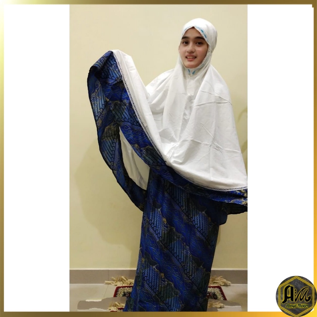 mukena santri batik/mukena songket batik/mukena bahan katun berkualitas dan bisa bayar ditempat/COD