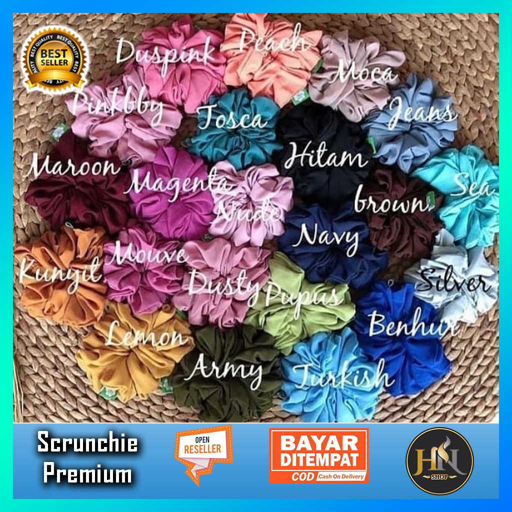 Scrunchie Ikat Rambut cepol , Scrunchie Polos Harga Grosir Termurah