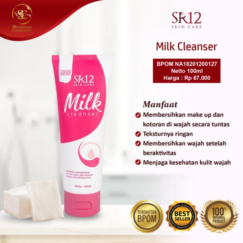 COD / Susu Pembersih Wajah / Milk Cleanser SR 12 Herbal Skincare Bandung / Pembersih Kotoran dan Mak