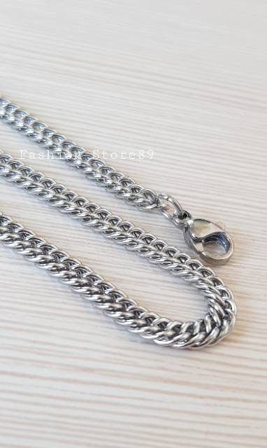Kalung rantai gold white import titanium antikarat kalung wanita pria titanium antikarat