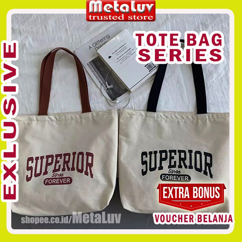 Tas Tote Bag Wanita Toote Bag Tootbag Kain Toth Bag Totebag Totebage Tebal Kanvas Totabag Slingbag L