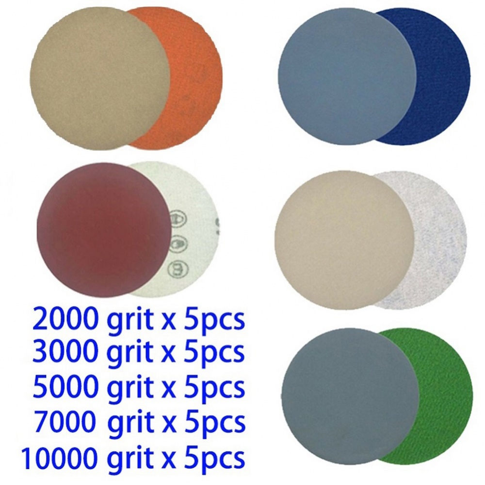 25pcs Disk Amplas Gerinda 2000 3000 5000 7000 10000 Grit