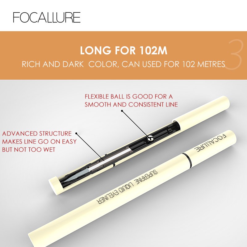 FOCALLURE Liquid Eyeliner Tahan air Eyes Make Up- FA91