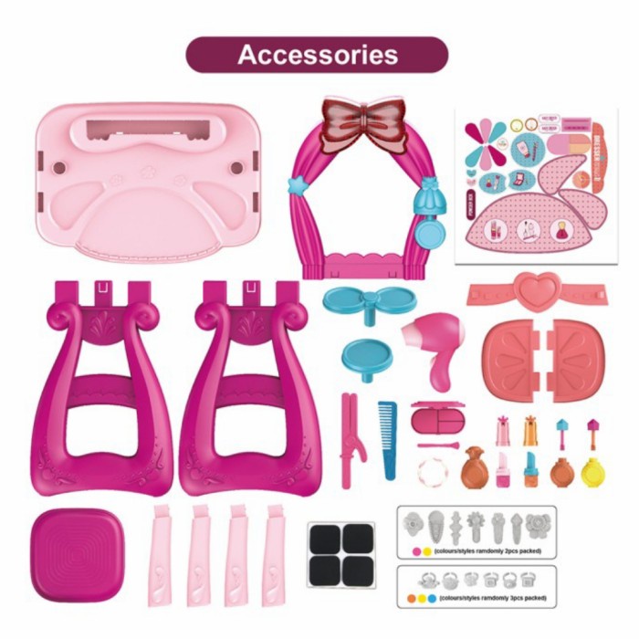 MAKE-UP-MAINAN- MAKE UP DESK BEAUTICIAN/MAINAN ANAK PEREMPUAN MEJA RIAS - UNGU -MAINAN-MAKE-UP.