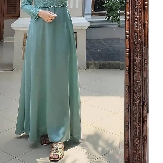 ֍ R.A - Tiara Dress Gamis Pesta Brukat Premium Gamis Modern Muslim ▼