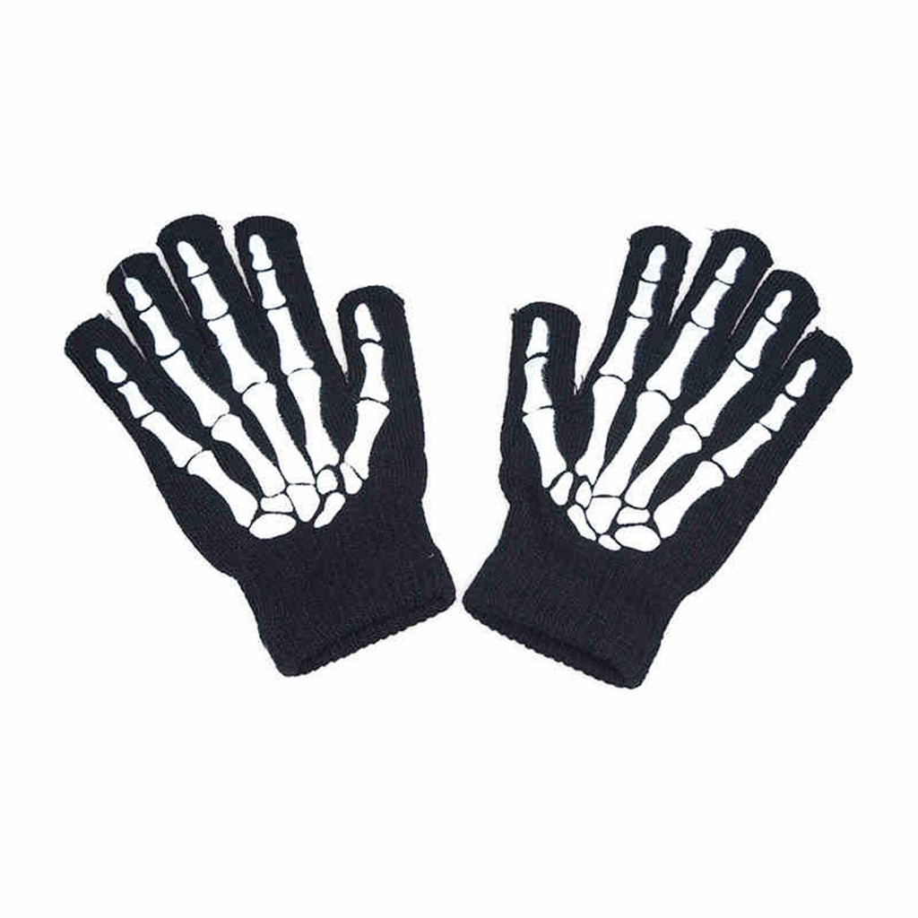 SARUNG TANGAN Skull Gloves Skeleton Ghost Costume Cosplay HALLOWEEN RAJUT