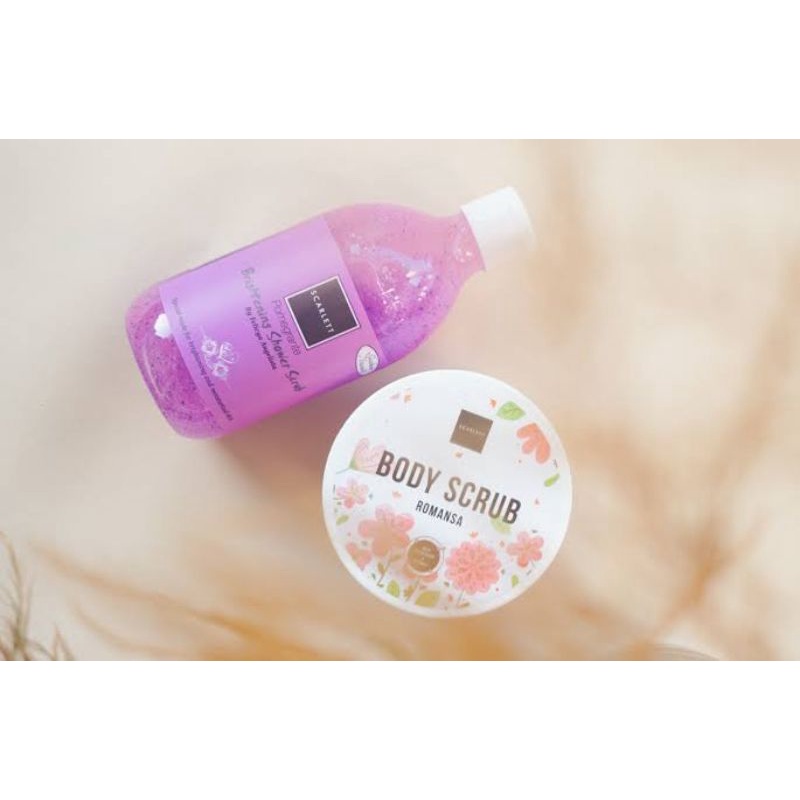 PAKET SCARLETT 2IN1 ORIGINAL BODY SCRUB DAN BODY SHOWER PEMUTIH KULIT BPOM