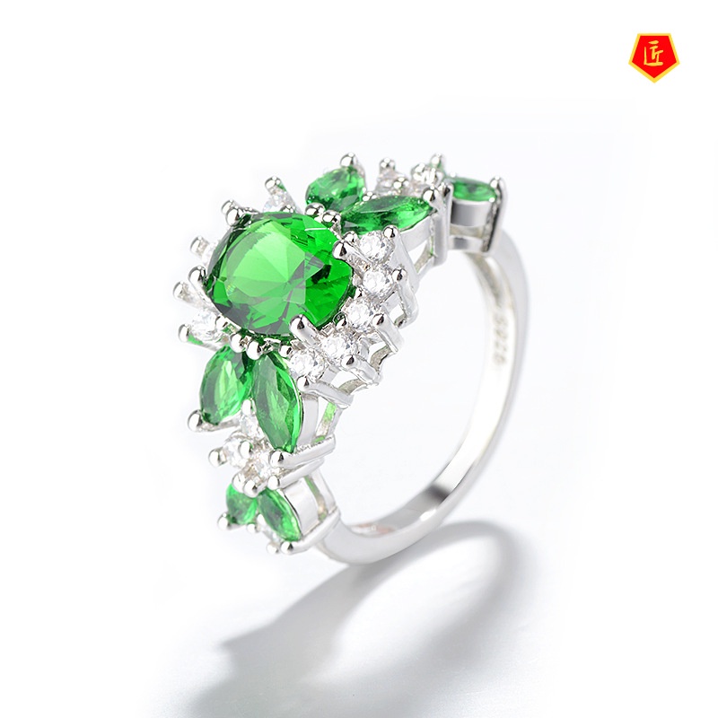 [Ready Stock]Emerald Women's Ring Creative Fashion Accessories