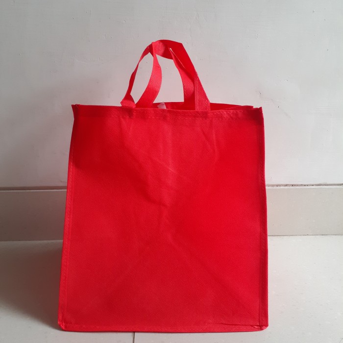 

NEW tas spunbond polos 24x24 utk bingkisan / hampers / kue / nasi besek - Merah
