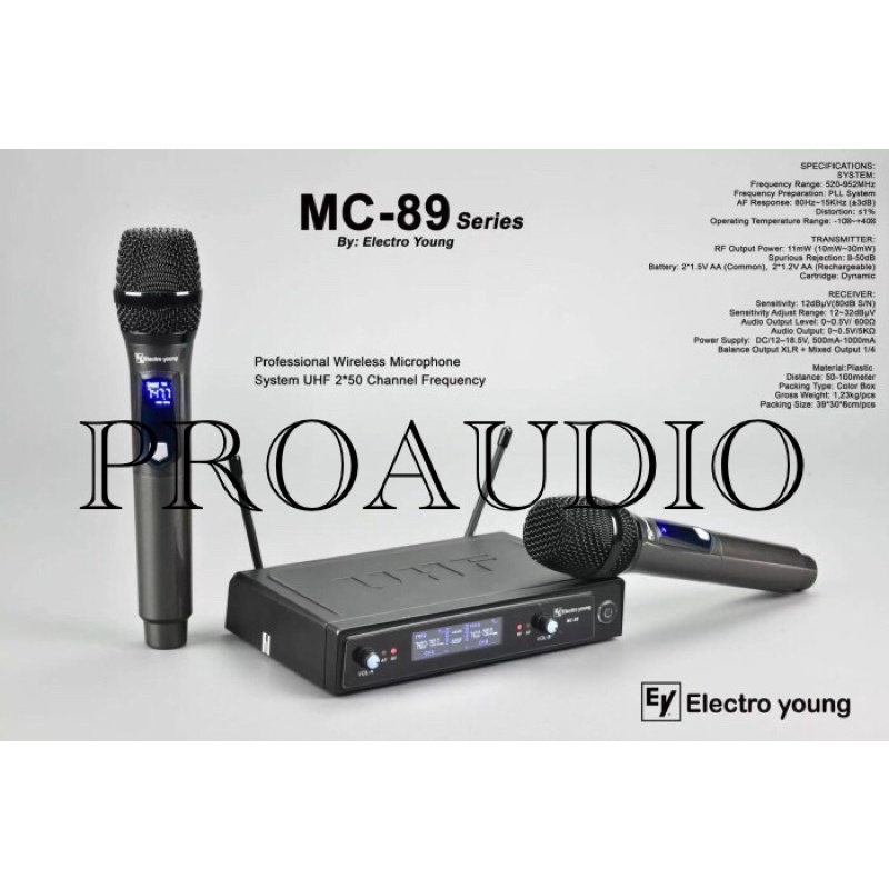 mic wireless original electro young mc 89 microphone karaoke H&amp;H PP