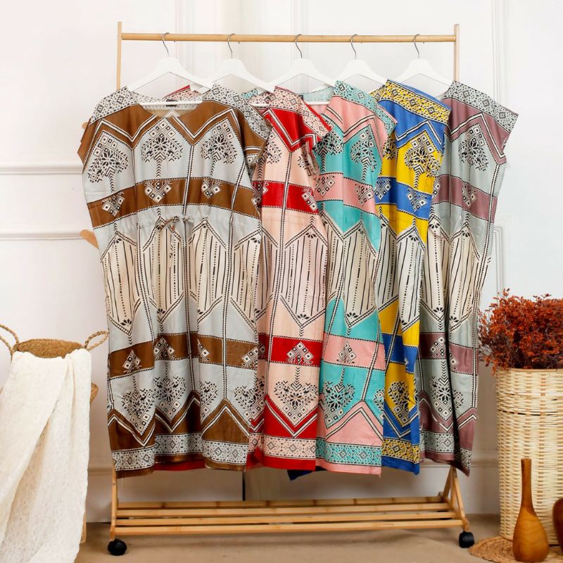 Ecer Daster Wanita Serut Motif Kairo Katun Etnik