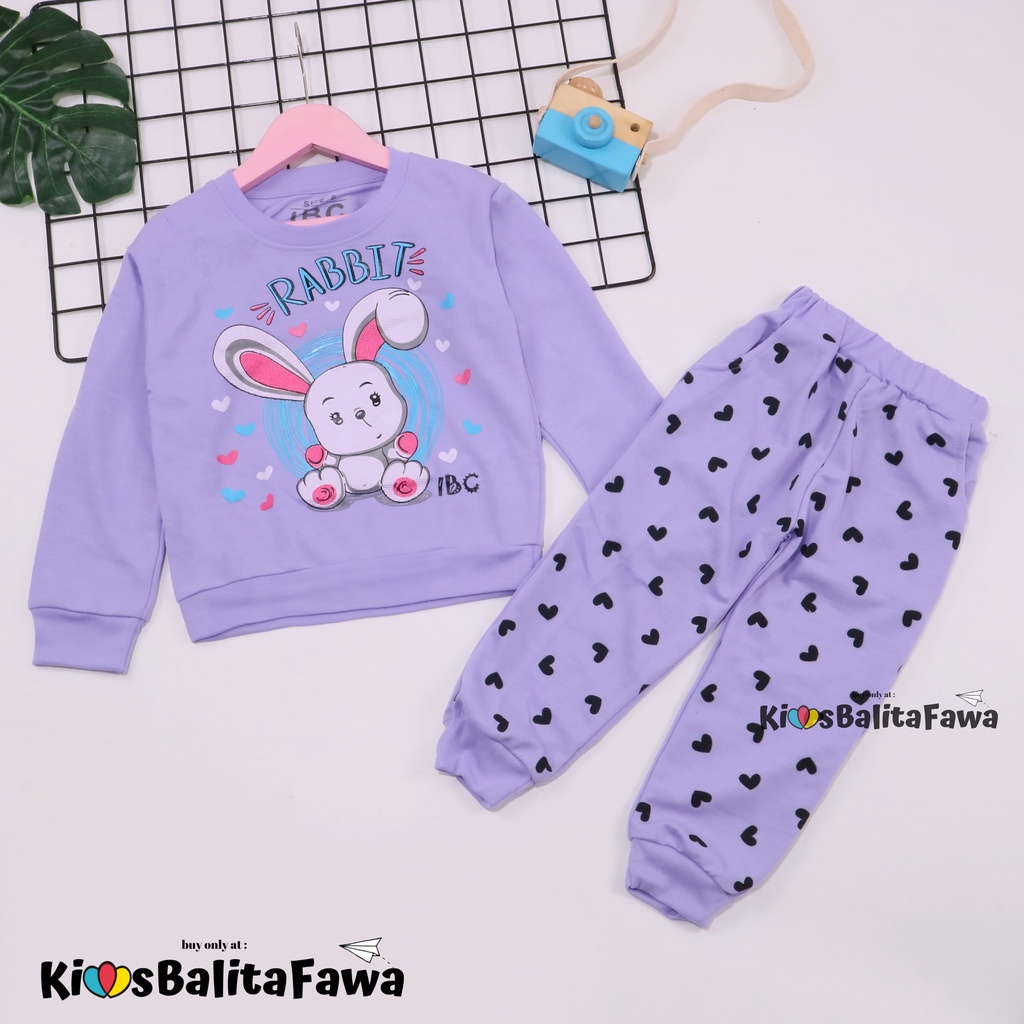 Setelan Chava uk 1-6 Tahun / Baju Lengan Panjang Anak Perempuan Premium Cotton Tebal Pakaian Tidur