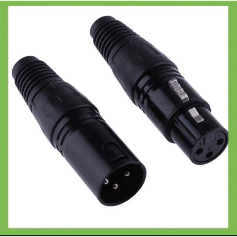 Jack XLR 3 pin Male-Female Sepasang Lidge