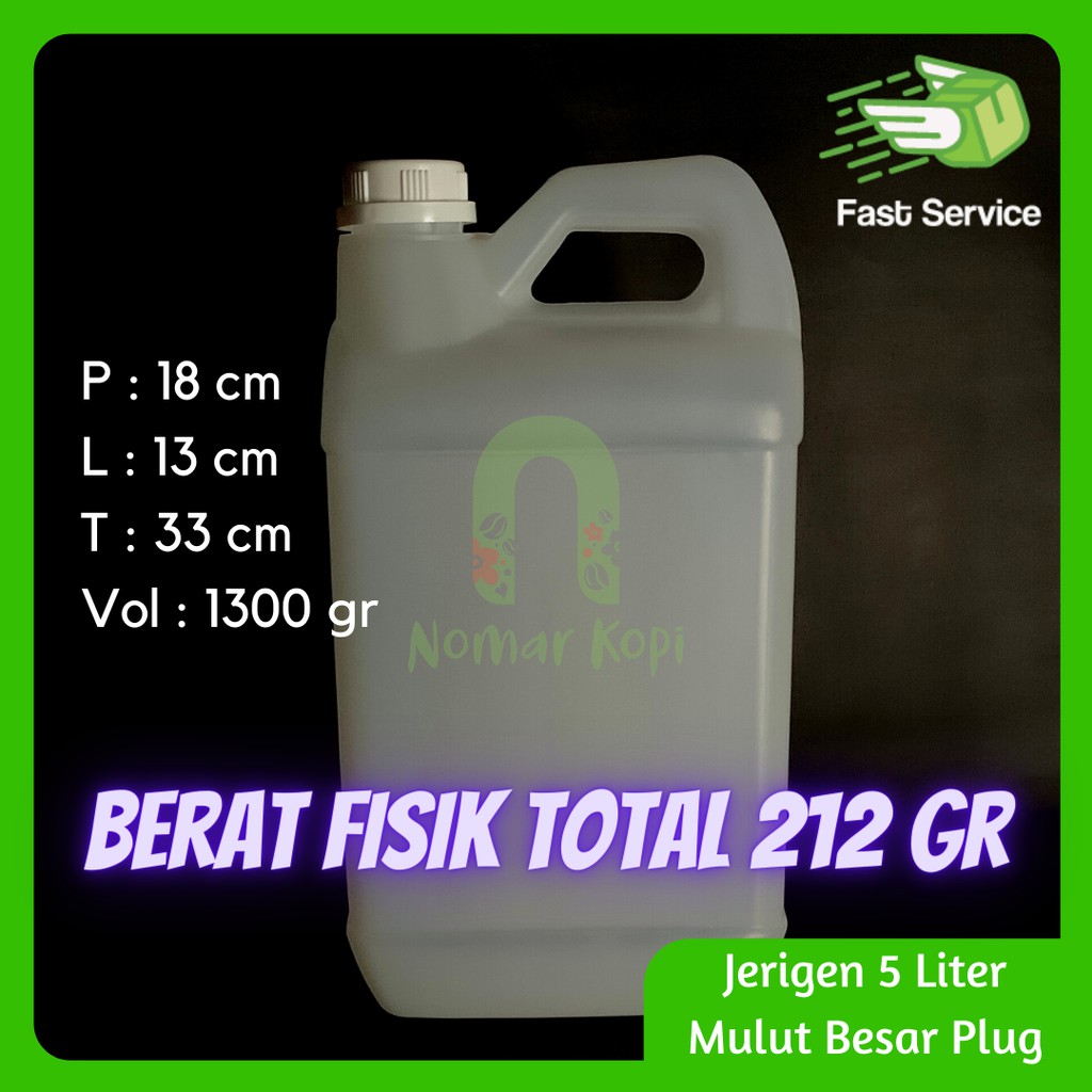 Jerigen 5 Liter Dirigen 5 Liter Mulut Kecil Plug Tutup Press Luar HDPE 210gram