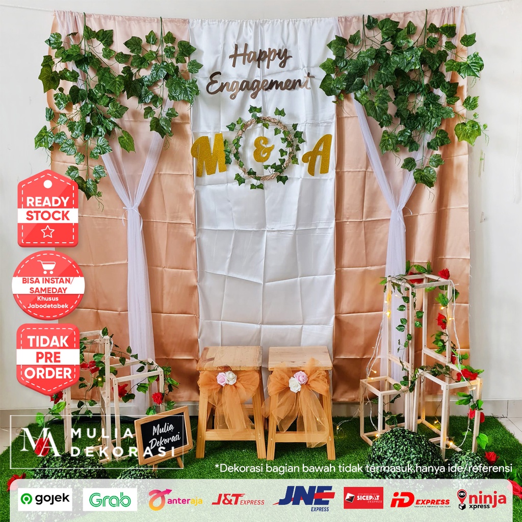 Dekorasi Backdrop Satin Lamaran Nikahan Paket XX