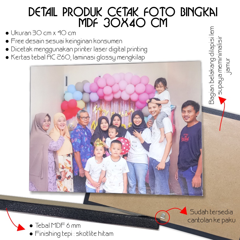 CETAK FOTO BINGKAI MDF 12R (30 x 40 CM) / WALL DECOR 12R (30 X 40 CM)