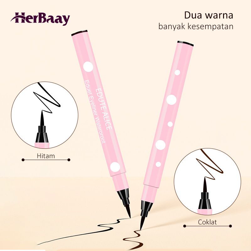 Herbaay Eyeliner rambut lembut eyeliner tiga dimensi tahan air dan tahan keringat eyeliner mata besa