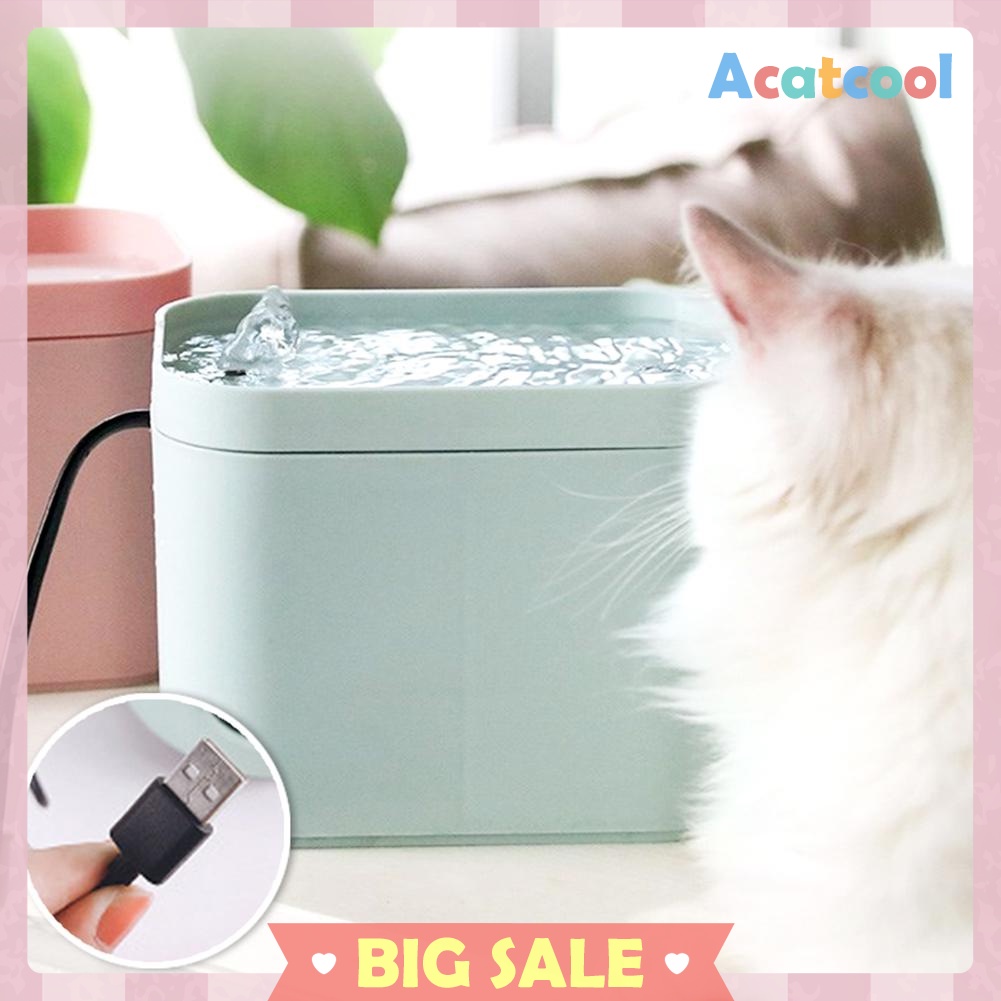 Pet Smart Water Dispenser Cat Dogs Automatic Water Fountain with USB Cable